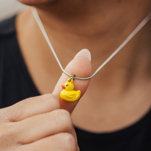 ZOX "LUCKY DUCK" #616 SILVER DUCKY NECKLACE NEW COLLECTIBLE VINTAGE - Picture 4 of 13